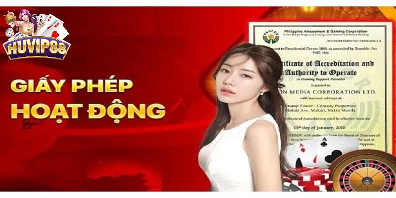 Giấy phép hoạt động HUVIP88 từ MGA Giấy phép hoạt động HUVIP88 từ MGA