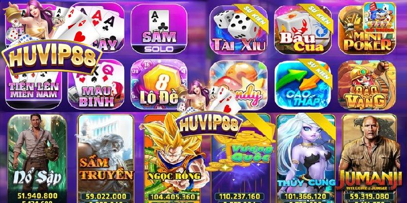 Cổng game HUVIP88 có kho game đồ sộ